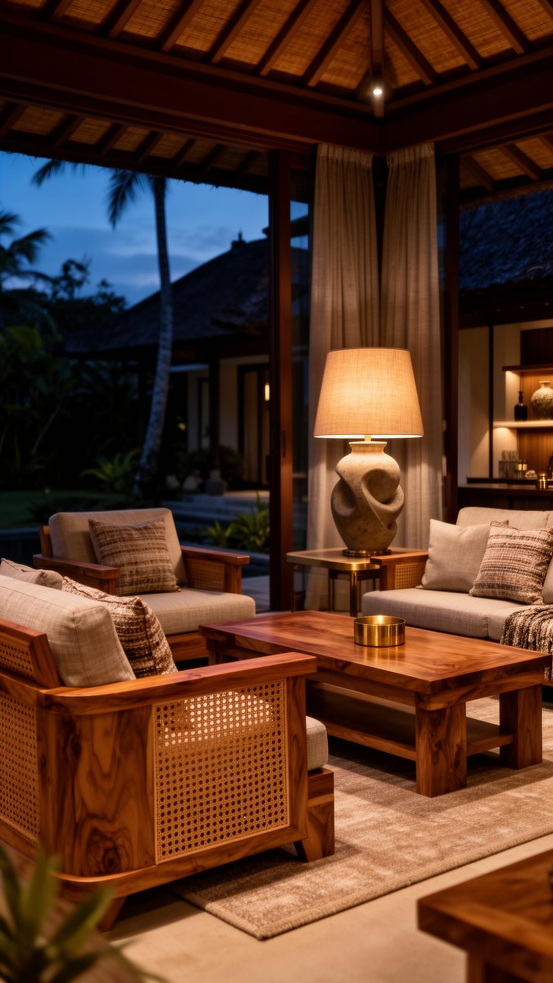 A hospitality destination at dusk.